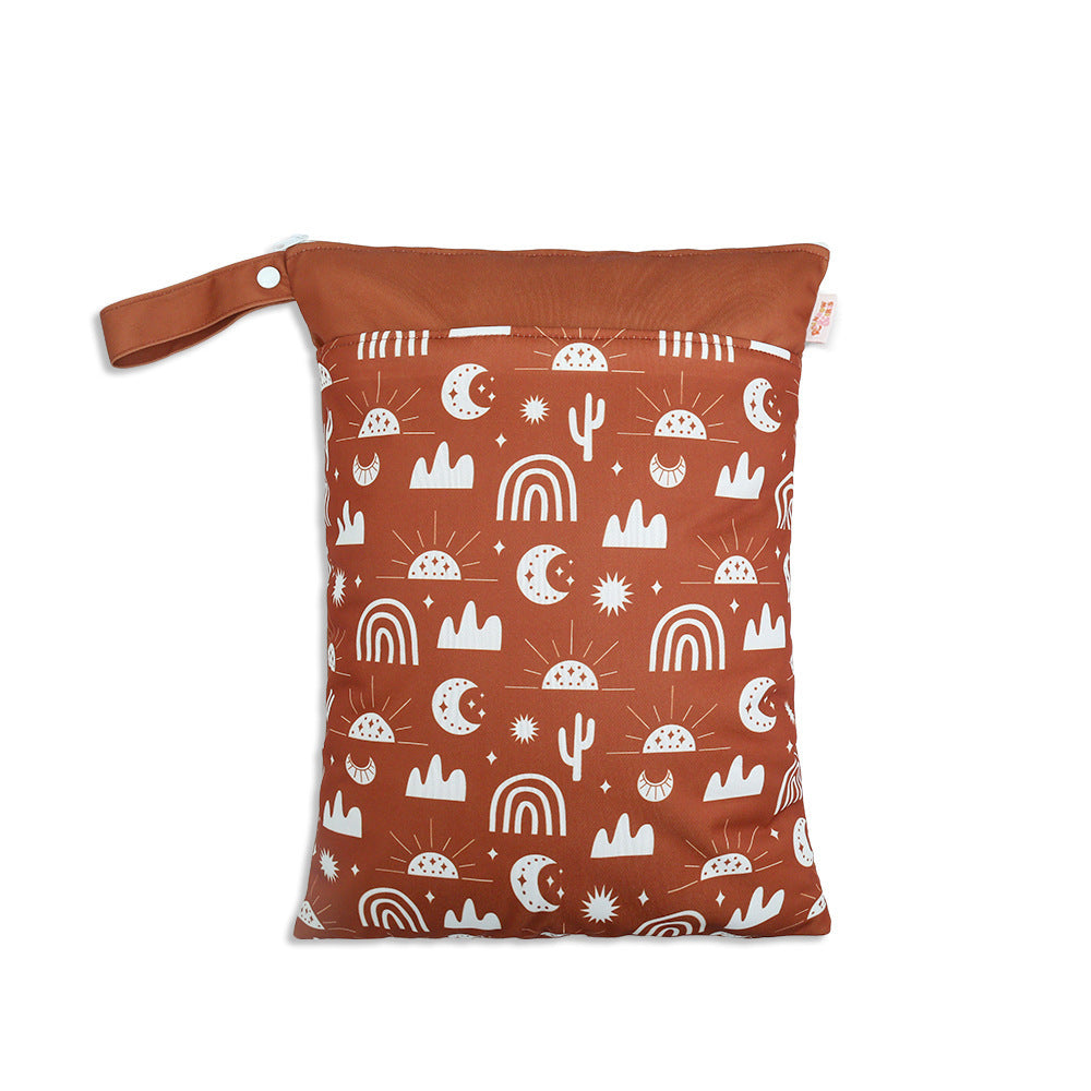 Ins Baby Room Decoration Sleeping Bear Storage Hanging Bag Baby Diaper Bag Wetbag Dry and Wet Separation 30*40