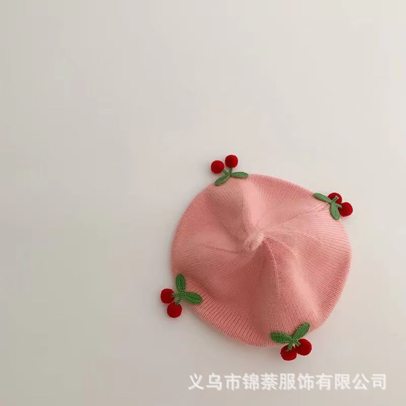 Spring and Autumn Korean Style Baby Boy and Girl Candy Color All-match Knitted Beret Children's Western Style Casual Wool Hat Paintler Hat