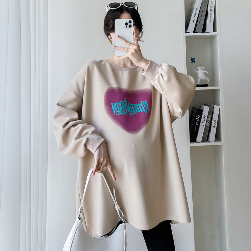 Pregnant women's autumn and winter autumn coat 2023 spring fashion loose sweater dress autumn T-shirt thin