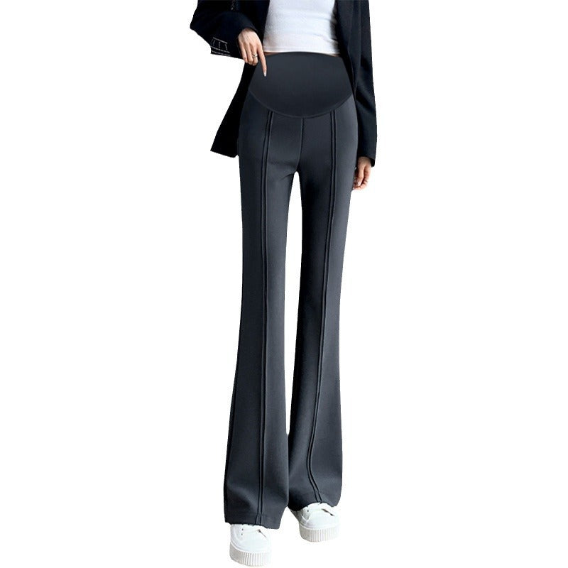 Pregnant women's spring new goddess pants flared pants split slim fit high slimming outerwear trousers pregnant women's suit pants