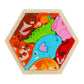 Cross-Border Children's Wooden Three-Dimensional Hexagonal Puzzle Animal Transportation Puzzle Building Blocks Early Education Educational Toys