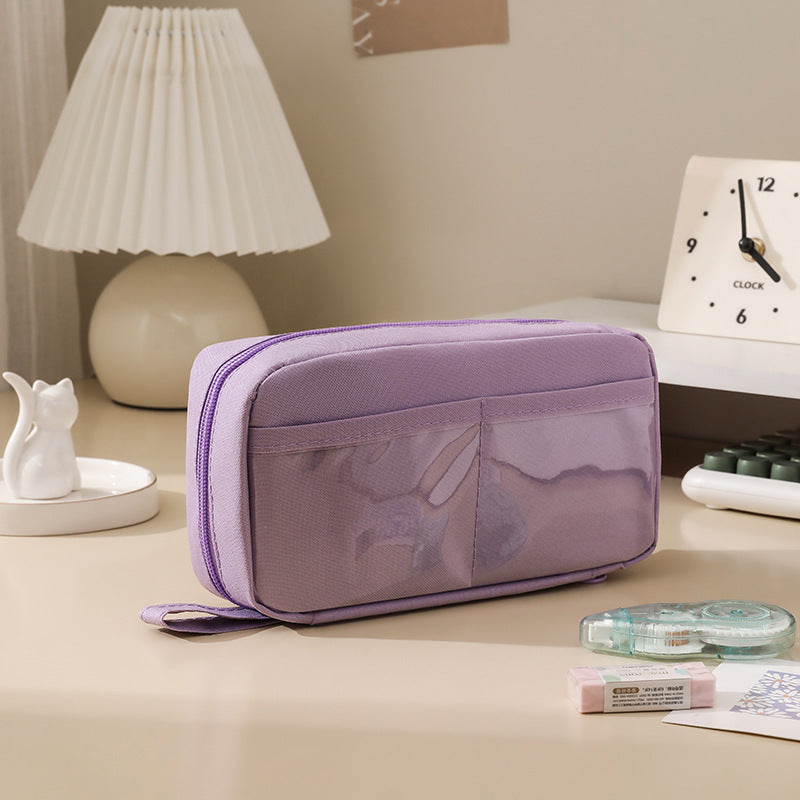 Simple Large-Capacity Pain Bag Pencil Case for Students, Multi-Functional, Stain-Resistant and High-Looking Stationery Box, School Supplies Storage Bag