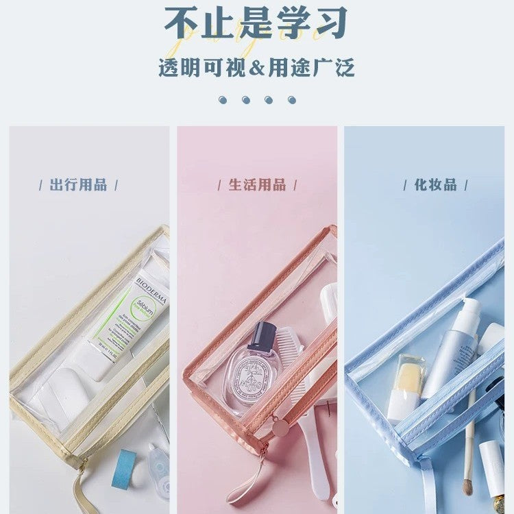 Transparent Pencil Case for Exams, Simple Pencil Bag for High School Students, Large Capacity Pvc Pencil Case in Stock