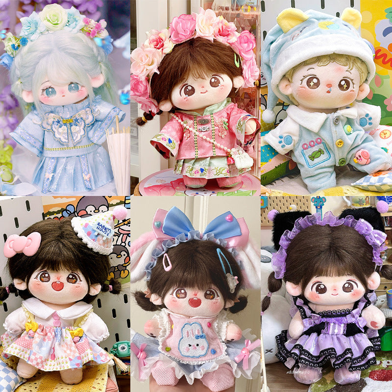 Dropshipping 20cm Baby Clothes Cotton Doll Clothes Cute Pajamas Set Original Antique Han Dynasty Doll Dress up