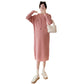 2023 Autumn/Winter New Maternity Versatile Dress Slimming Ribbed Sweater Dress Thick