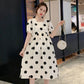 Maternity Summer dress Out Fashion High-end Sense Small Fresh Wave Dot Dress Loose Mid-length Summer Dress