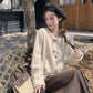The picture has been processed 2023 autumn and winter fashion temperament sweater + dress pregnant women suit
