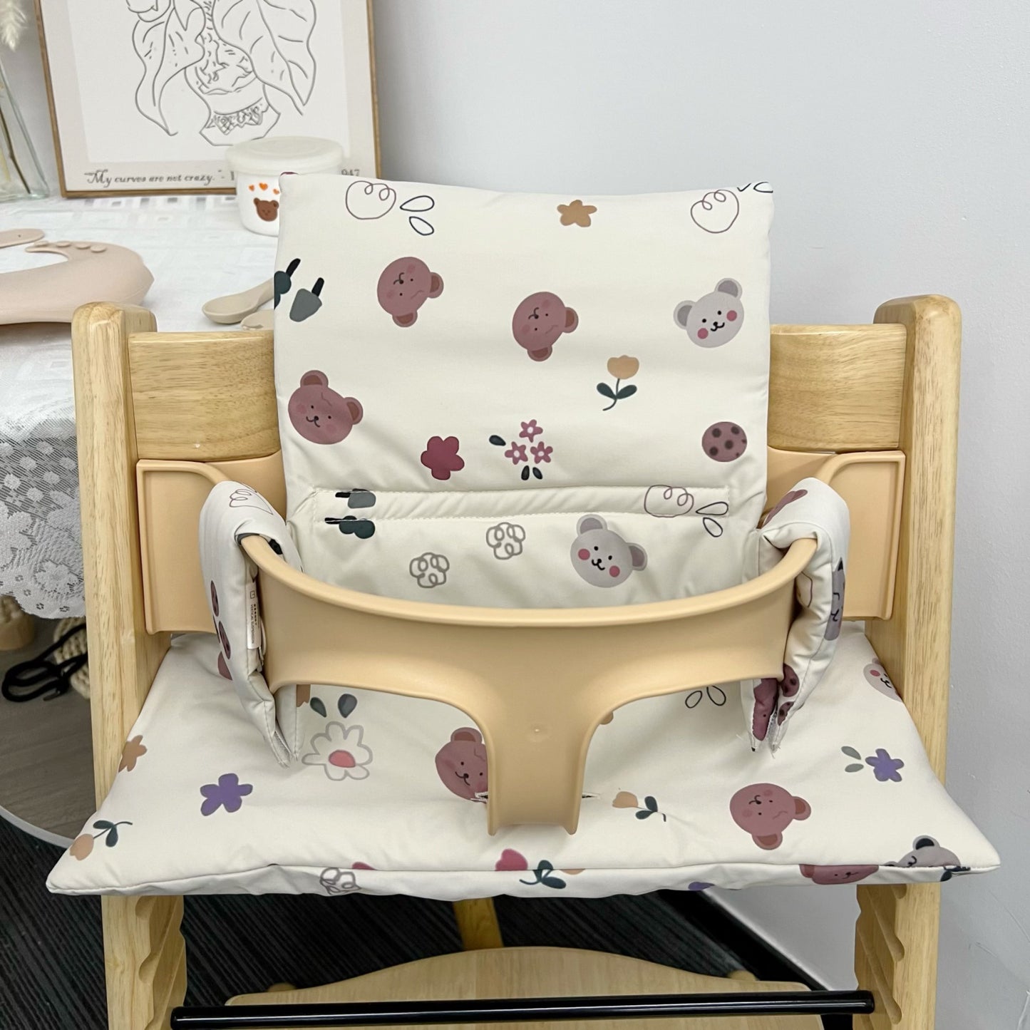 Ins Nordic Style Baby Dining Chair Children's Growth Chair Cushion Baby Dining Chair Cushion Waterproof and Urine-proof Sitting