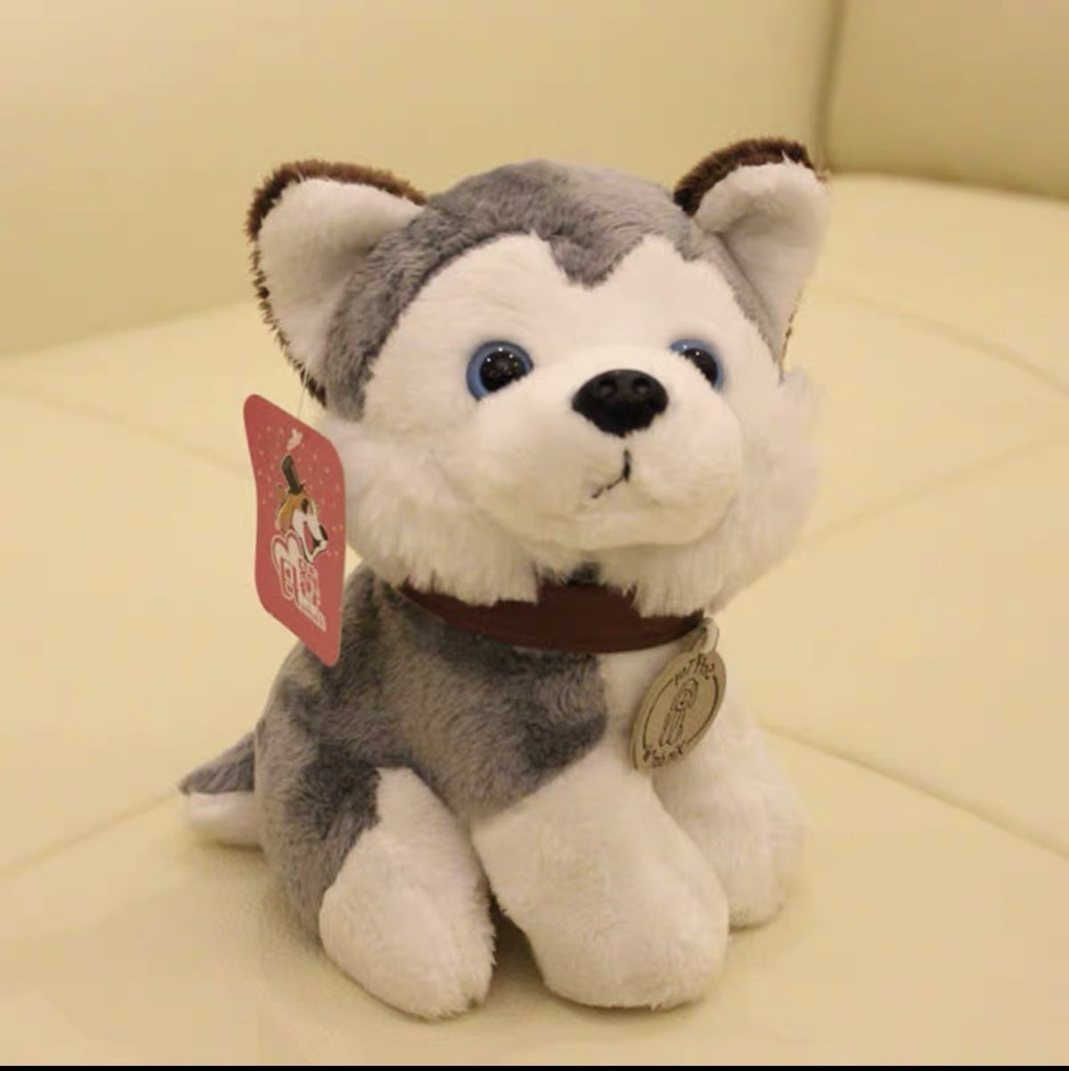 Factory wholesale simulation of eight dogs plush toys husky schnaub puppet children's birthday gift