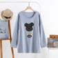 Breastfeeding Long-sleeved T-shirt Top Long-sleeved Korean Pregnant Women Autumn Loose Breastfeeding Moon Clothing Home Pajamas Autumn and Winter