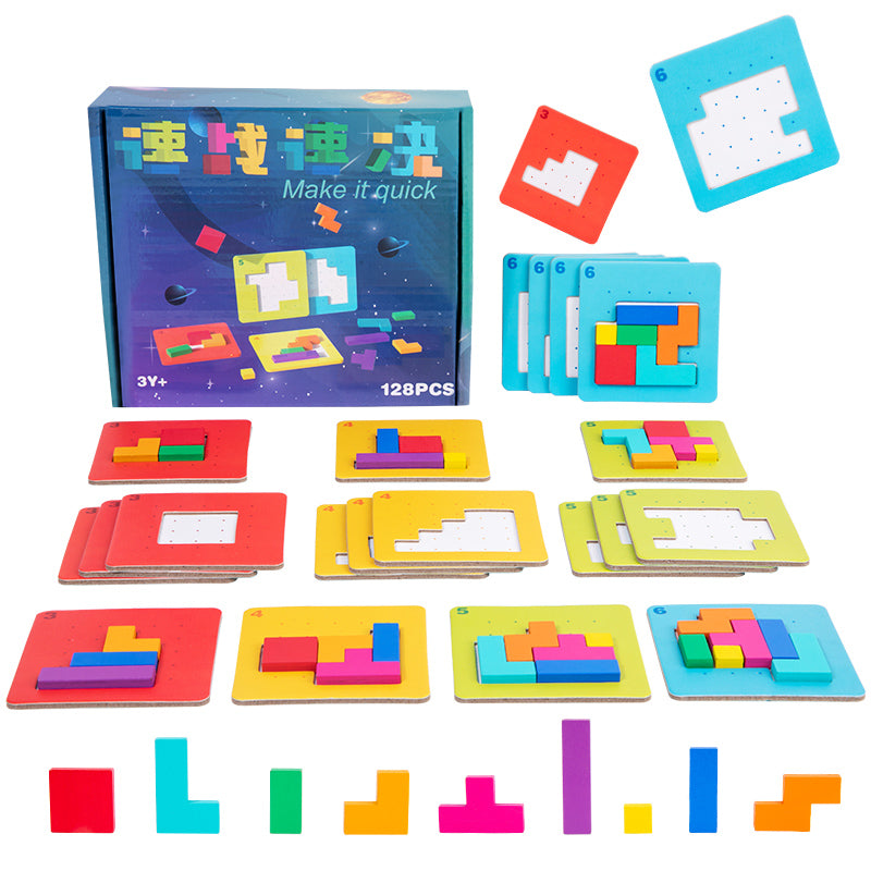 Tiktok-Style Quick Battle Puzzle Parent-Child Two-Player Focus Battle Building Block Educational Thinking Training Toy