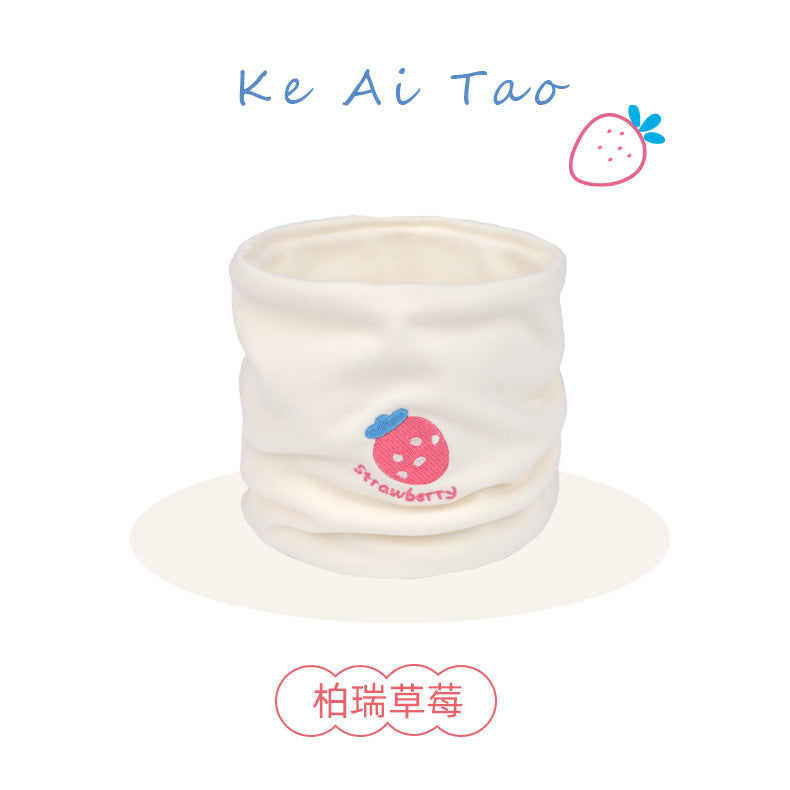 Cute Taobao baby collar autumn and winter fleece-lined thickened children's scarf outdoor windproof scarf pullover de Velvet cartoon