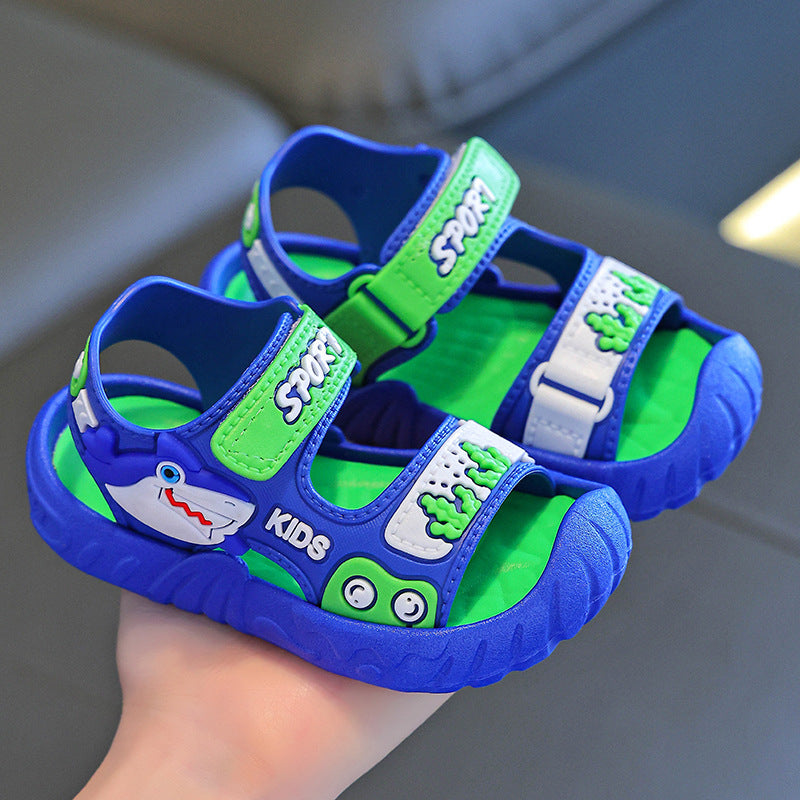 Men's Baby Sandals Summer New Open Toe Fashion Breathable Toe Beach Shoes Baby Soft Sole Non-slip Toddler Shoes