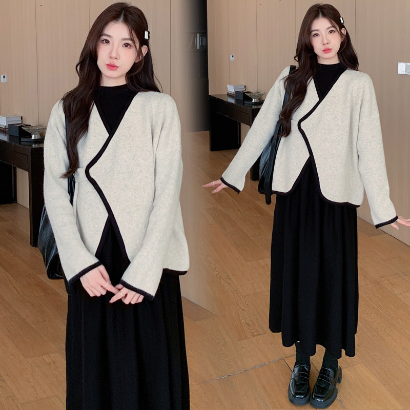 Maternity Clothes 2025 Autumn New Korean Fashion Two-Piece Pregnant Women Dress