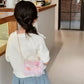 Korean Style Princess Handbag Fashion Bow Children Shoulder Bag Stylish Cute Girl Small Square Bag