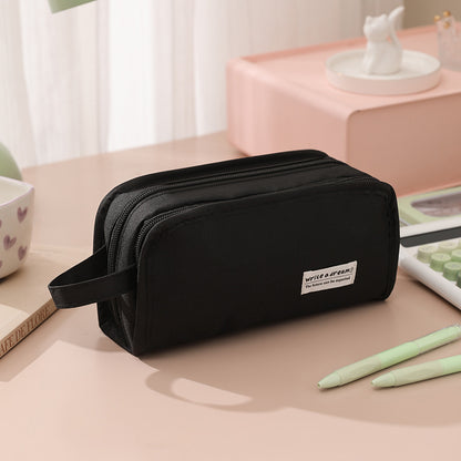 New Simple In-Style Large-Capacity Stationery Bag for Students, High-Looking Stationery Box, Multi-Functional Storage Pencil Case, Pencil Case