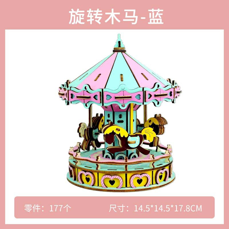 wooden three-dimensional assembled military model angel tank puzzle assembled boy wooden toy diy hut puzzle