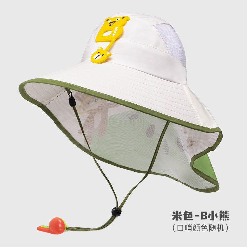Children's Sunscreen Hat Summer Anti-UV Sun Hat for Boys Breathable Big Brim Girl's Fisherman Hat Sun Hat Thin