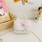 Korean Style Princess Handbag Fashion Bow Children Shoulder Bag Stylish Cute Girl Small Square Bag