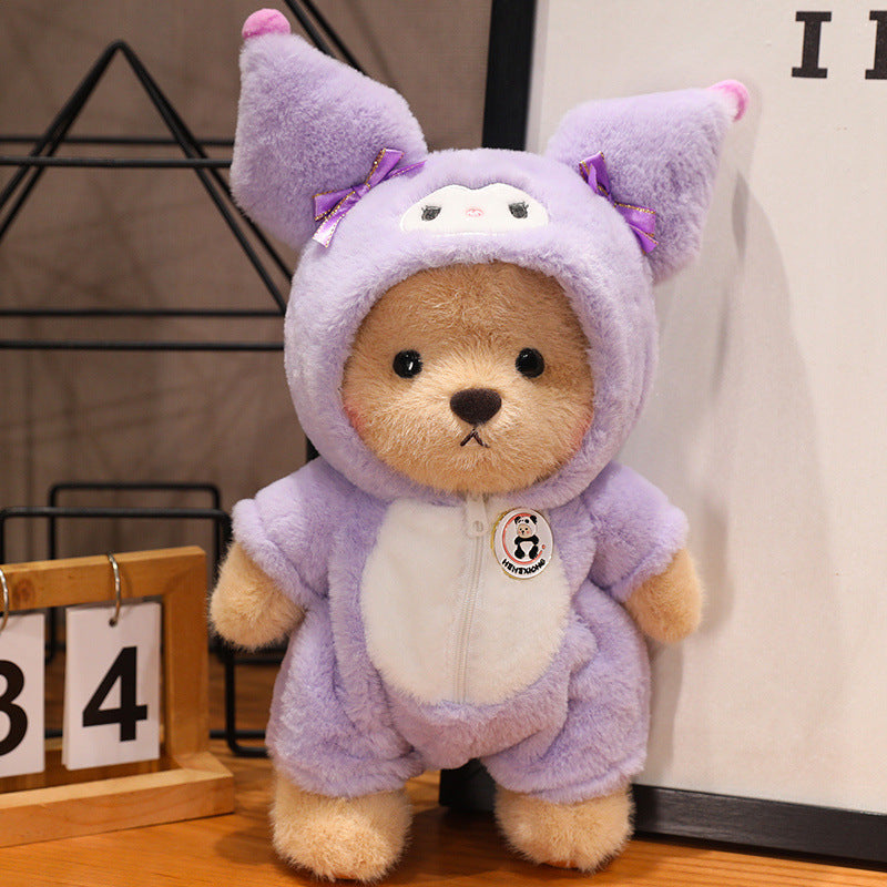 Transformation Bear Doll Cute Plush Toy Girl Sleeping with Teddy Bear Birthday Gift Sleeping Doll