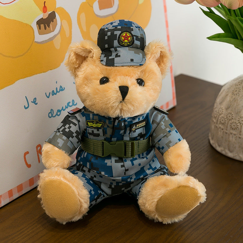Police Bear Doll Traffic Police Bear Doll Uniform Fire Suit Teddy Bear Plush Toy Internet Red Bear Doll