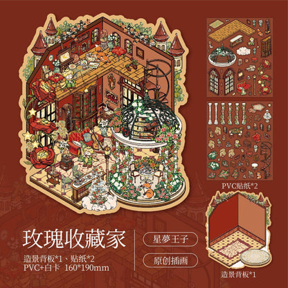 Mr. Paper Landscaping Flat Stickers Prince Fairy Tale Book Series DIY 3D Landscaping Flat Sticker Pack