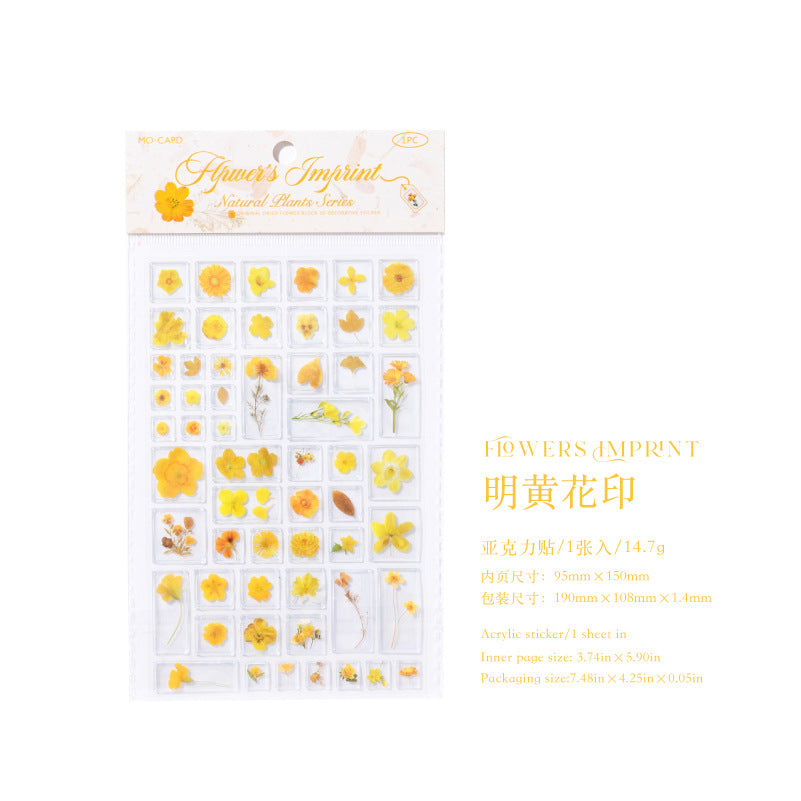 Momo Acrylic 3D Stereo Decorative Stickers Natural Plant Institute Series Handmade DIY Mobile Phone Case Decorative Stickers