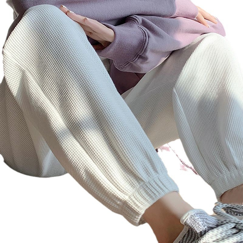 Pregnant Women's Pants Spring 2023 Fashion Outer Wear Loose Waffles Bumper Pants Leg Trousers Casual Sports Sweatpants