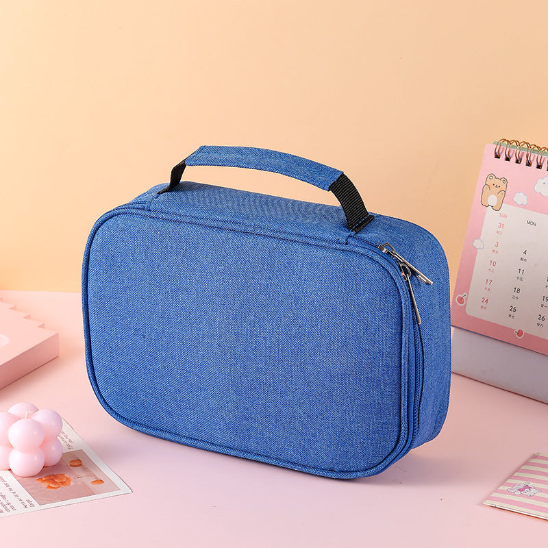 Cross-Border Satchel Large-Capacity 72-Hole Multi-Functional Student Art Student Color Lead Brush Pencil Stationery Storage Bag