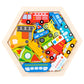 Cross-Border Children's Wooden Three-Dimensional Hexagonal Puzzle Animal Transportation Puzzle Building Blocks Early Education Educational Toys