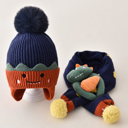 Children's Hat Boy's Winter Baby's Wool Hat Ear Protection Boy's Scarf suit Girl's Baby Toddler Autumn and Winter