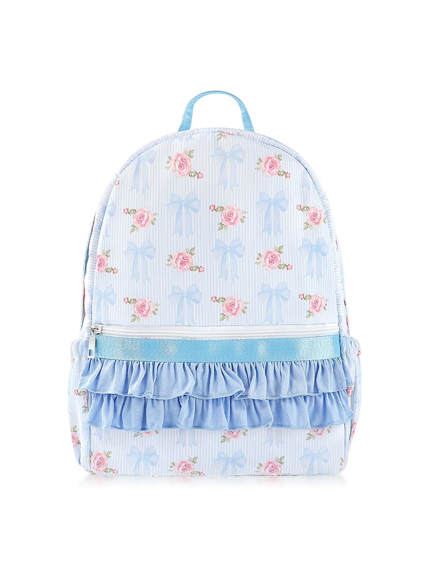 Cross-Border Cute Bow Floral Backpack Cute Pink Ruffle Decoration Large Capacity Portable Student Backpack