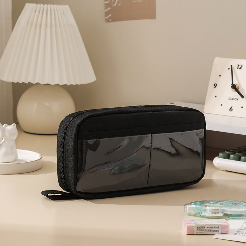 Simple Large-Capacity Pain Bag Pencil Case for Students, Multi-Functional, Stain-Resistant and High-Looking Stationery Box, School Supplies Storage Bag