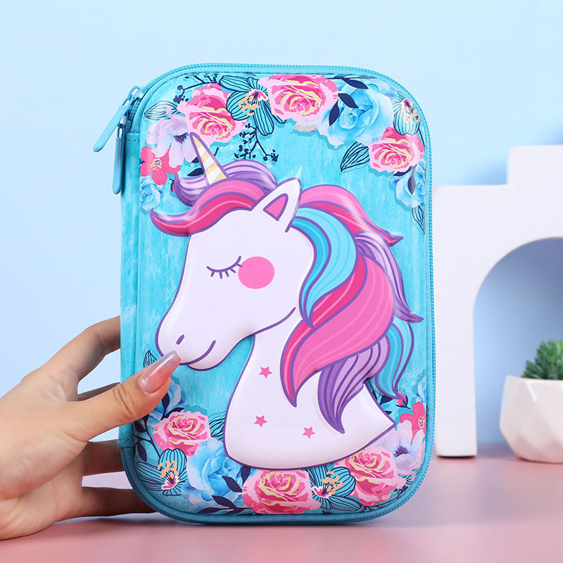 3D New Cute Eva Stationery Box Children's Multifunctional Large Capacity Pencil Bag Student Portable Square Pencil Box