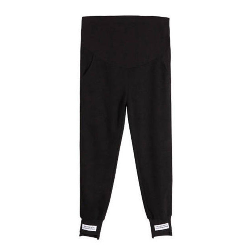 Pregnant Women's Pants Pregnant Women's Autumn and Winter Wear Korean Style fleece-lined Thickened Abdominal Pants Leggings Loose Harlan Pants Pregnant Women's Pants