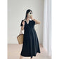 Pregnant Women's Summer Dress Korean Style dress 2025 New Summer Slim Black plus size Summer Maternity Dress A- Line Skirt