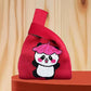 Panda New Knitted Bag Women's Handbag Wide Hand Gift Back Gift Bag Cute Panda Knitted Bag Hand Gift