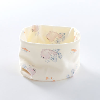 Loveable Amoy Children's Scarf Autumn and Winter Pure Cotton Class A Baby Cartoon Baby's Head Windproof Warm Neck Sleeve