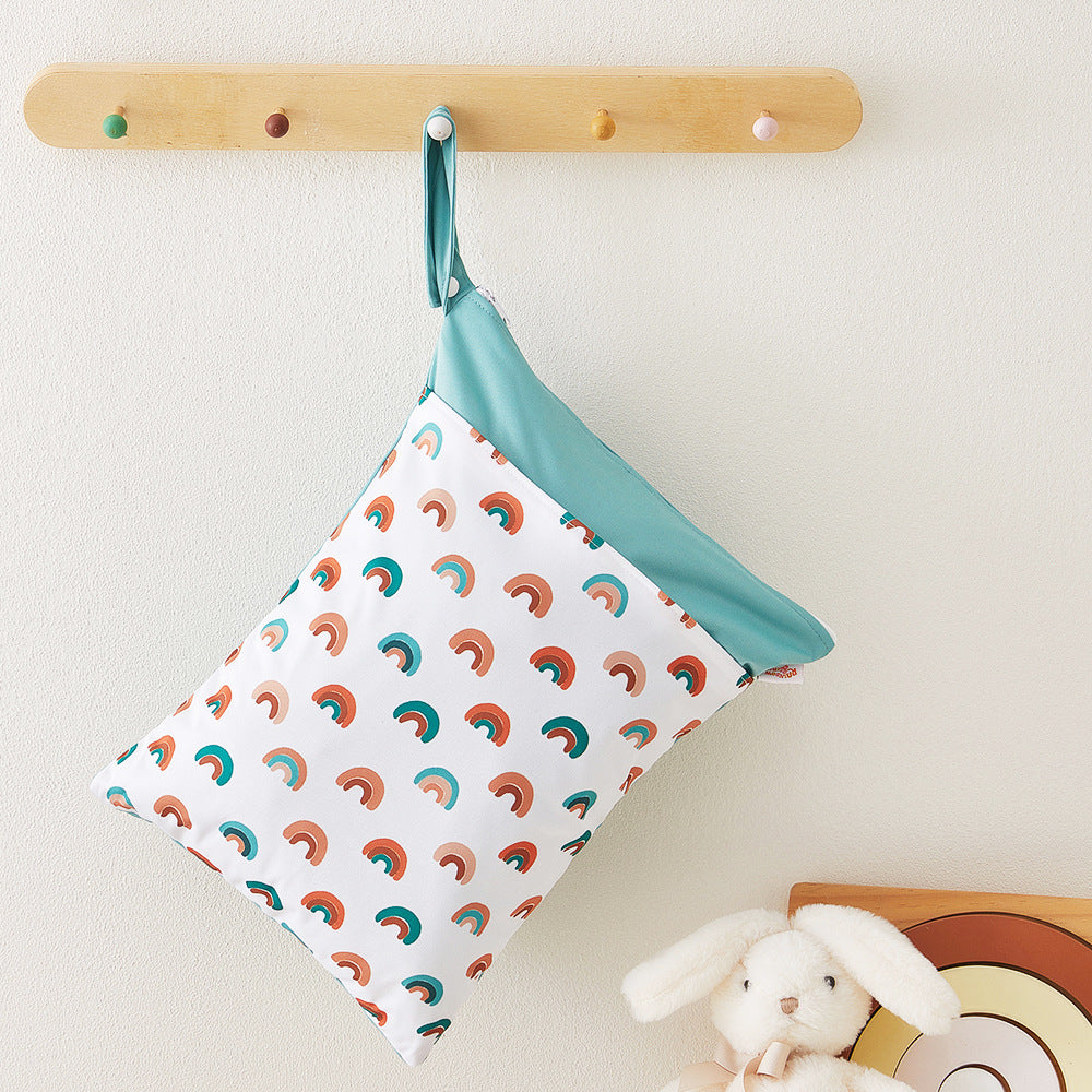 Ins Baby Room Decorative Storage Hanging Bag Cross-border Hot Selling Baby Diaper Bag Wetbag Dry and Wet Separation 30*40