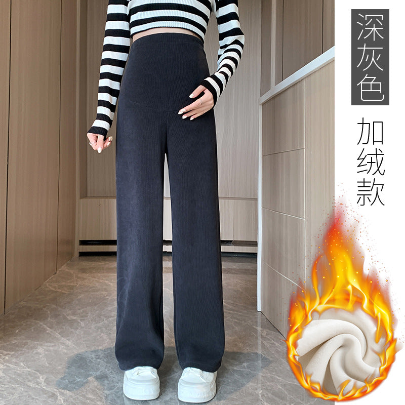 Maternity high quality European Cotton Velvet M-3XL Autumn and Winter fleece-lined Thickened Maternity Pants