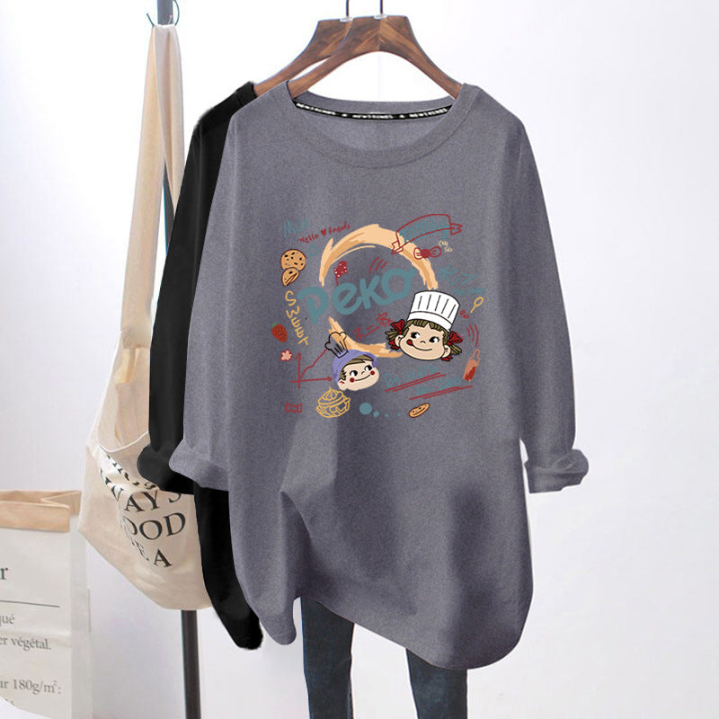 Breastfeeding Top Autumn Base Shirt Hot Mom's Out-of-the-way Breastfeeding Long-sleeved T-shirt for Spring and Autumn Postpartum Breastfeeding Clothes