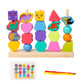 Wooden Children's Educational Toys Five Sets of Column Color Classification Enlightenment Children's Shape Matching Perception Building Block Toys