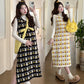 Real Shot in stock Autumn and Winter Base Shirt Loose Age-reducing Cute Rabbit Knitted Vest Dress Trendy Mom Two-piece Set