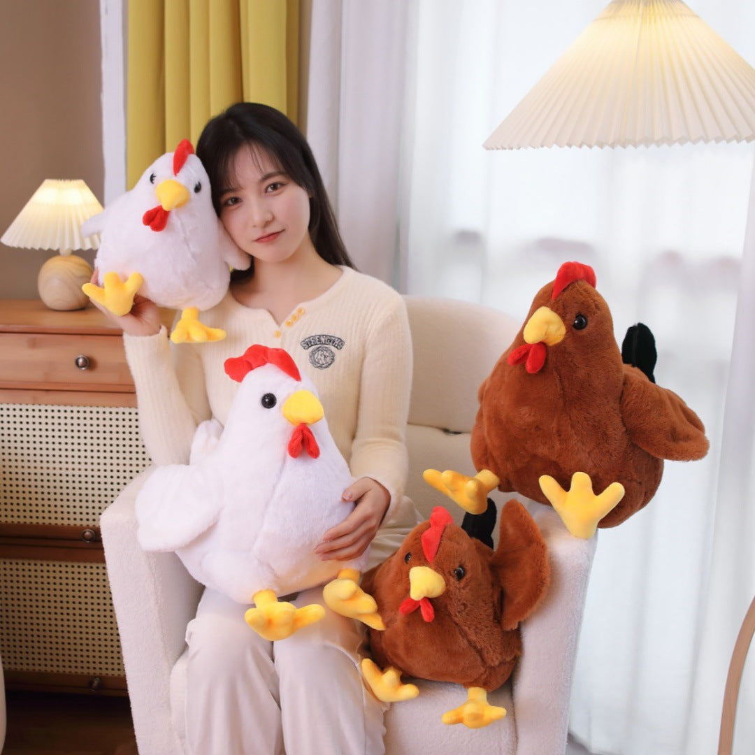 New Cute Big Cock Doll Cross Border Plush Toy Hen Doll Girl Sleeping Pillow Home Decorations