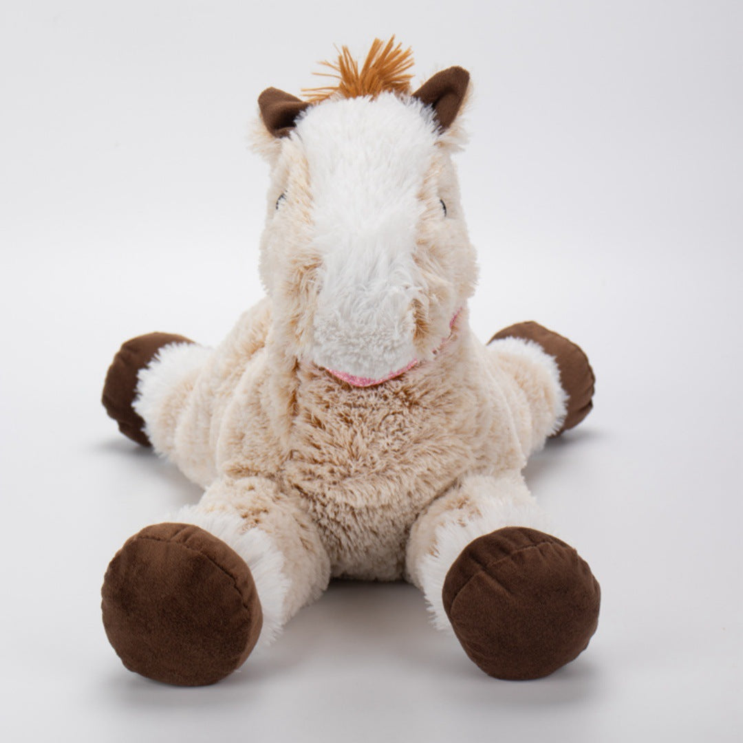 Simulation Pony Doll Cross-border Plush Toy Creative Cute Lying Posture Brown Horse Animal Doll Sleeping Doll Pillow