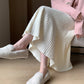 in stock Pregnant Women's Knitted Pleated Skirt Autumn and Winter New plus size Non-abdominal Slimming Mid-length A- line Umbrella Skirt