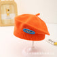 Spring and Autumn Korean Style Baby Boy and Girl Candy Color All-match Knitted Beret Children's Western Style Casual Wool Hat Paintler Hat