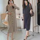 Pregnant women autumn dress 2024 new fashion French sweet doll collar knitted dress