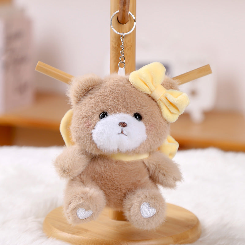 Bow Bear Doll Pendant Keychain Backpack Small Doll Jewelry Plush Toy Wholesale Girl Doll