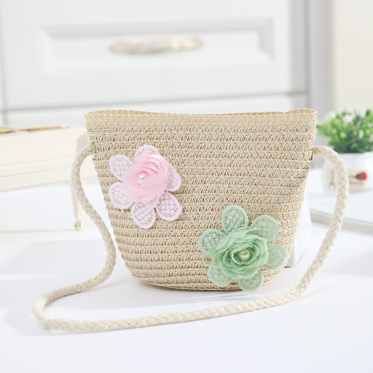 Cross-border New Children's Bag Spring and Summer New Children's Crossbody Bag Handmade Straw Satchel Travel Mini Coin Purse
